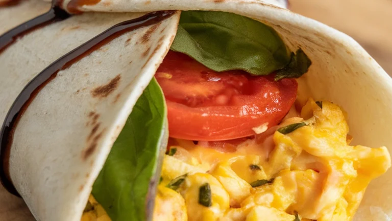 Caprese Scrambled Egg Wraps - Featured