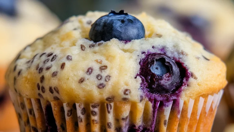 Chia Seed Blueberry Lemon Muffins - Featured