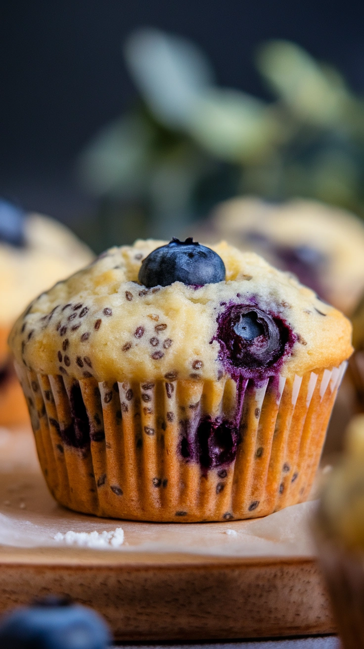 Chia Seed Blueberry Lemon Muffins