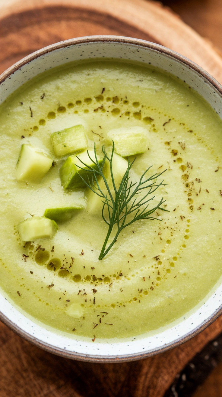 Chilled Cucumber and Avocado Soup