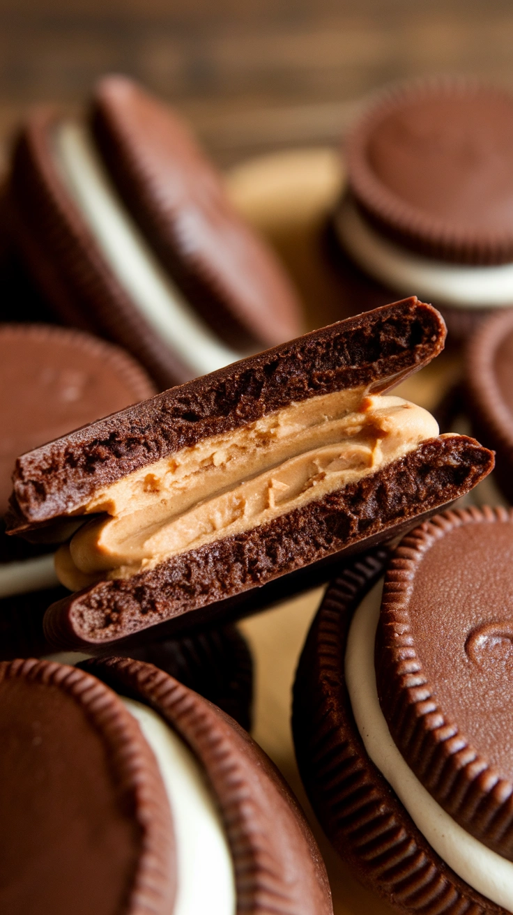 Chocolate Peanut Butter Cup Whoopie Pies