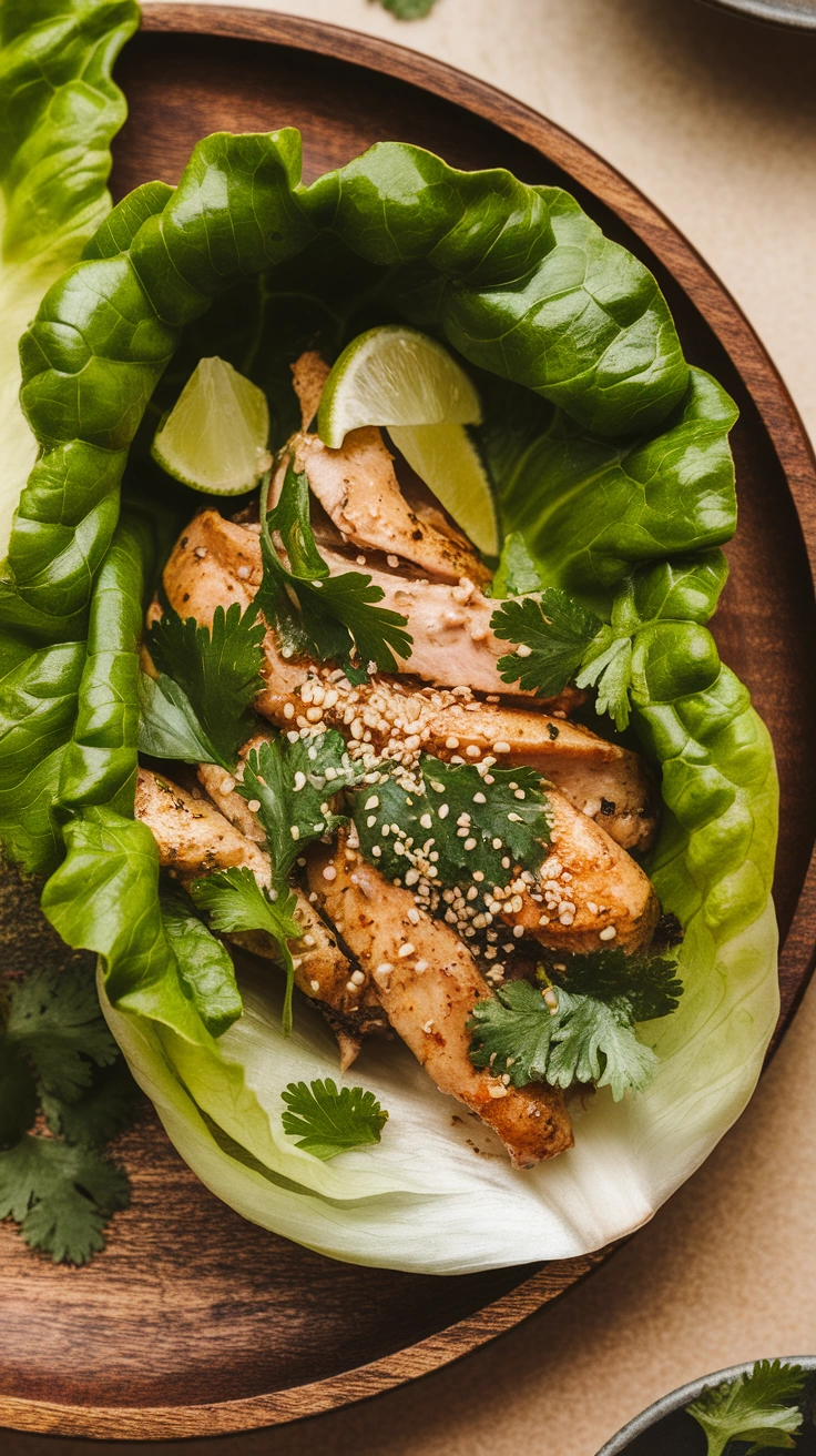 Cilantro Lime Chicken Lettuce Wraps