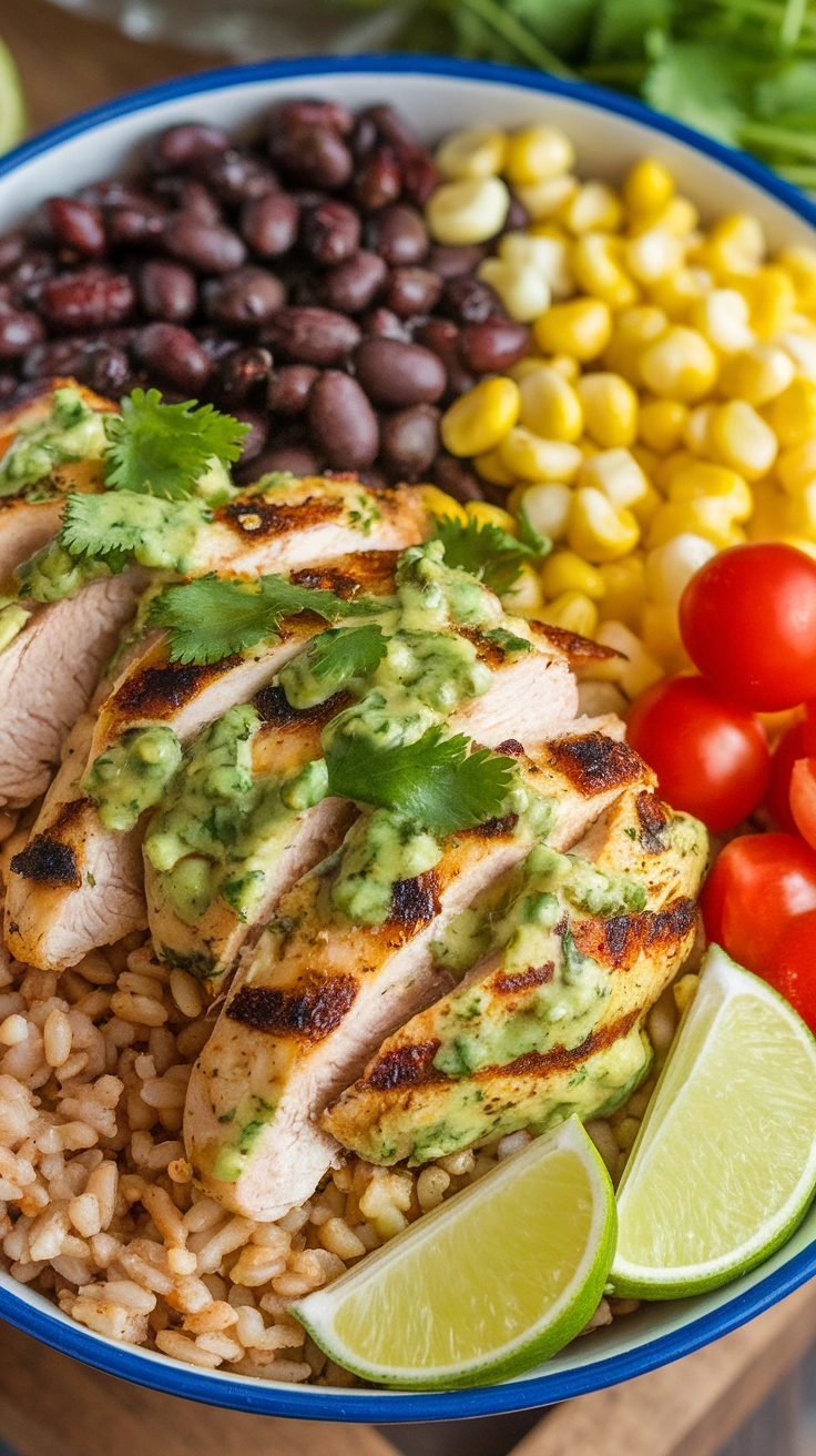 Cilantro Lime Grilled Chicken Burrito Bowl
