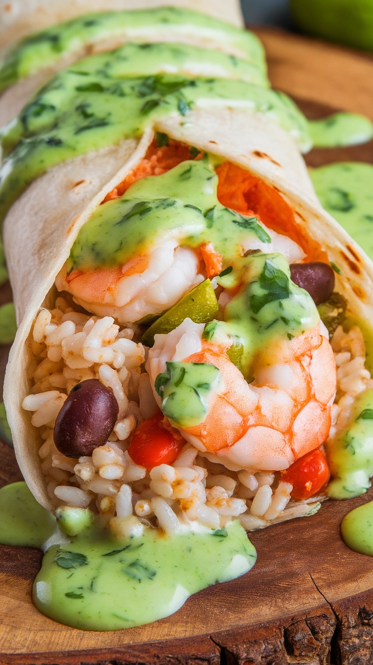 Cilantro Lime Shrimp Burritos