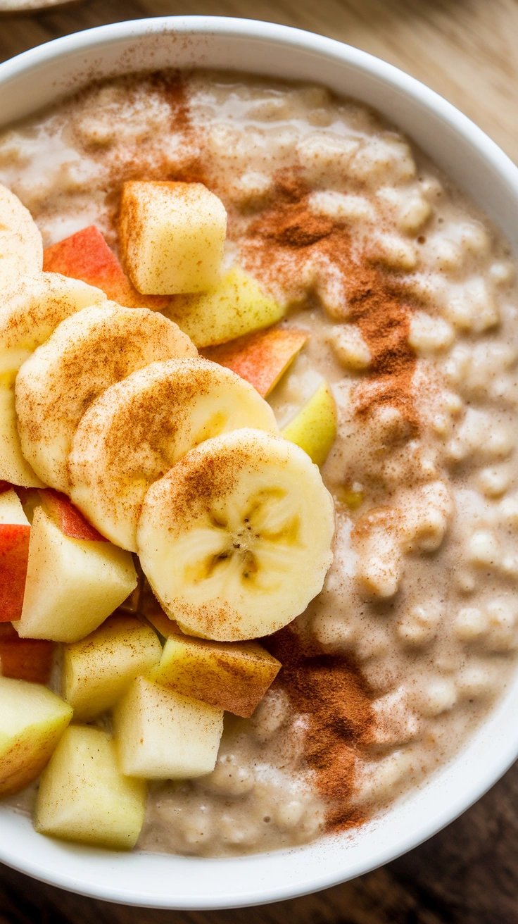 Cinnamon Apple Banana Oat Porridge