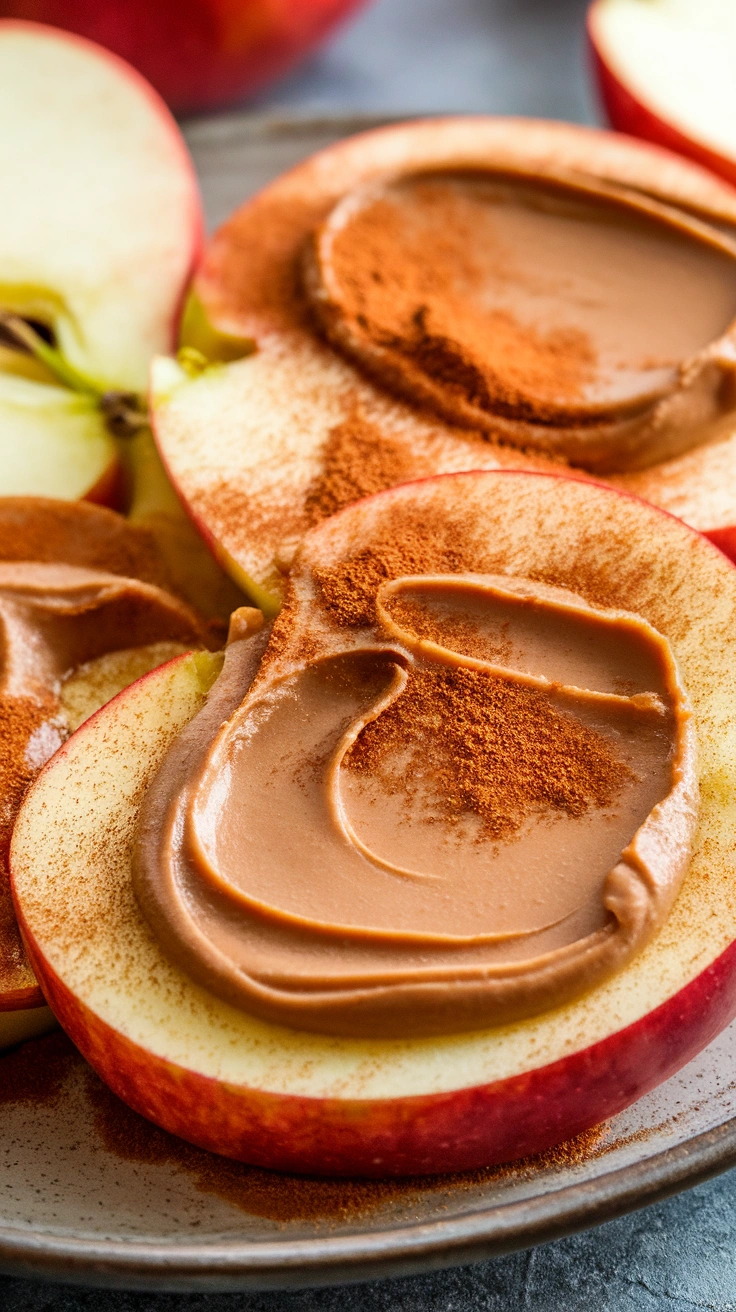 Cinnamon Apple Slices with Almond Butter