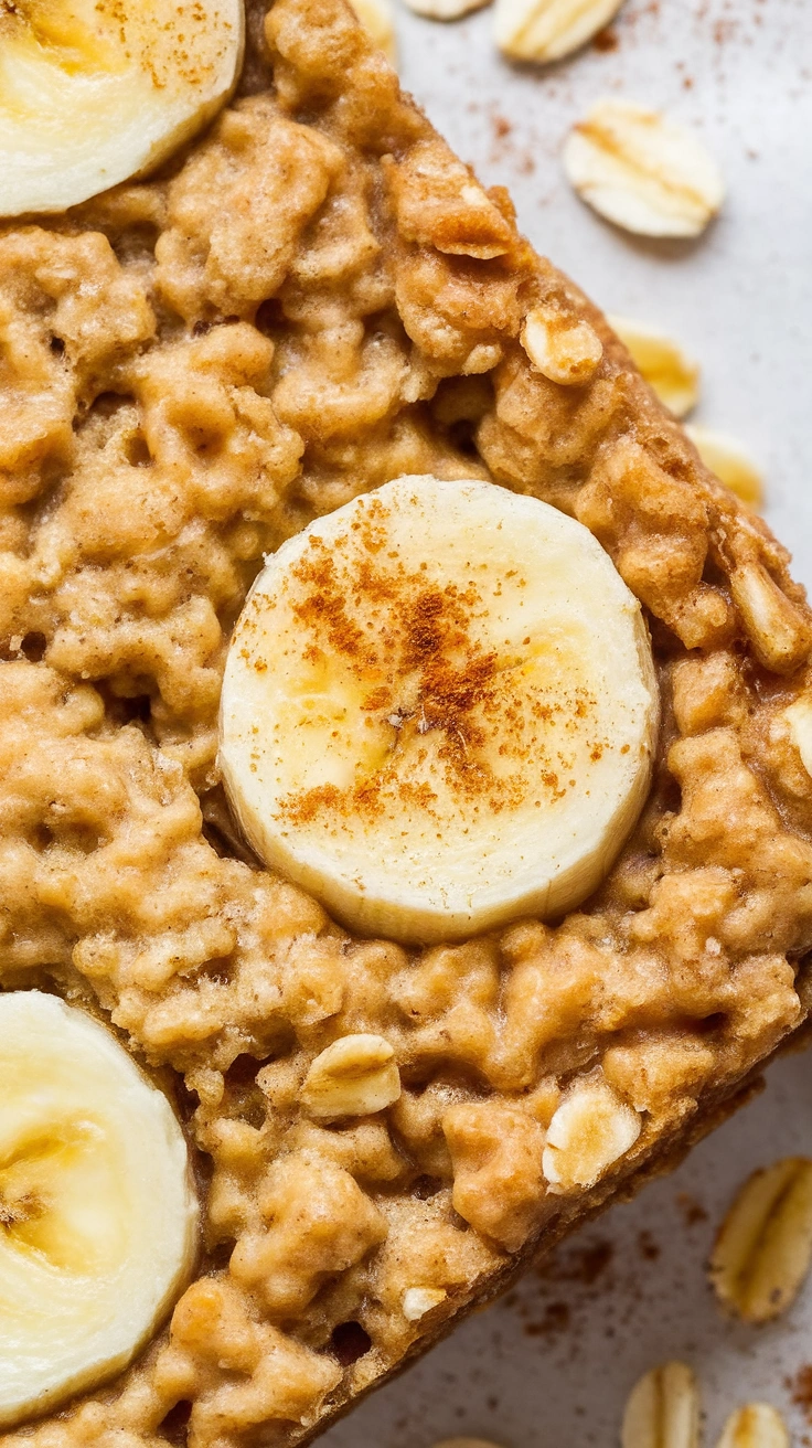 Cinnamon Banana Baked Oatmeal Bars