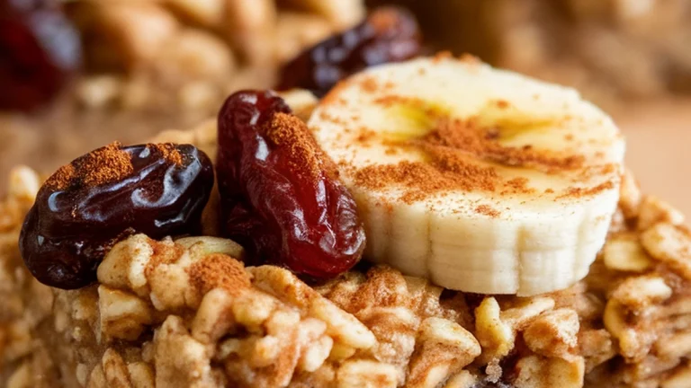 Cinnamon Raisin Banana Oat Bars - Featured