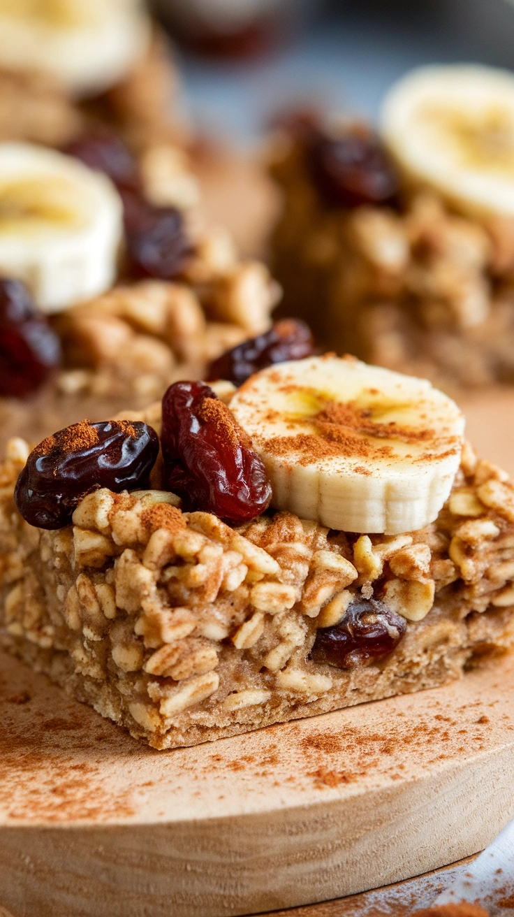 Cinnamon Raisin Banana Oat Bars