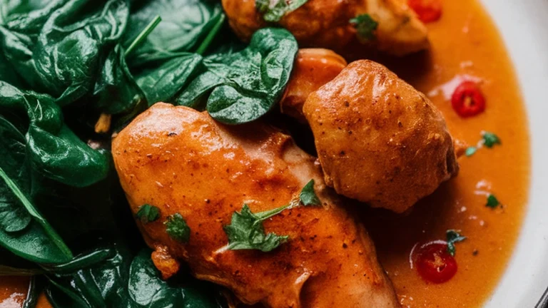 Coconut Curry Chicken with Spinach - Featured