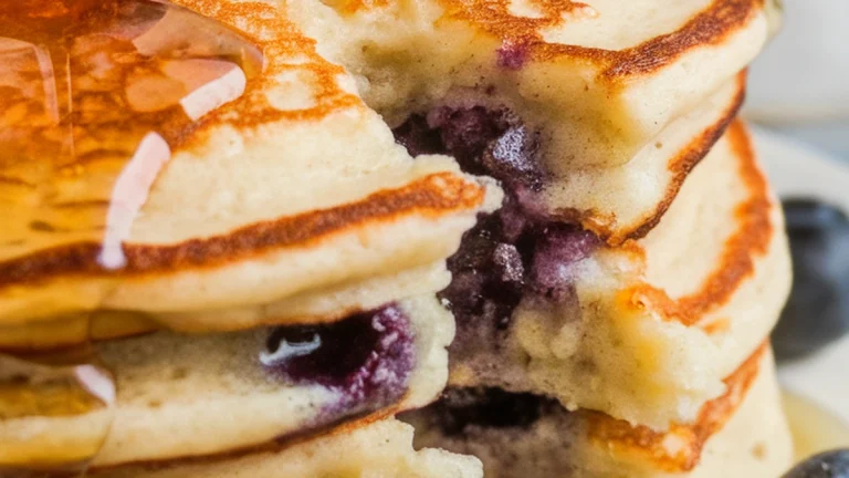 Coconut Flour Blueberry Pancakes - Featured