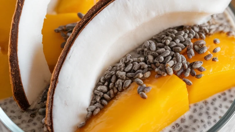 Coconut Mango Chia Pudding - Featured