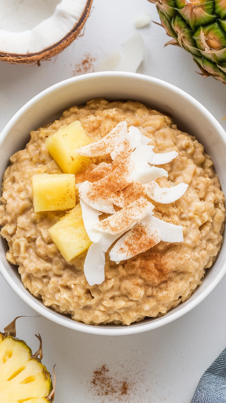 Coconut Pineapple Baked Oatmeal