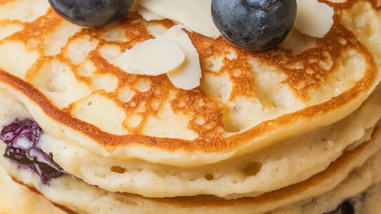 Cottage Cheese and Blueberry Almond Pancakes - Featured