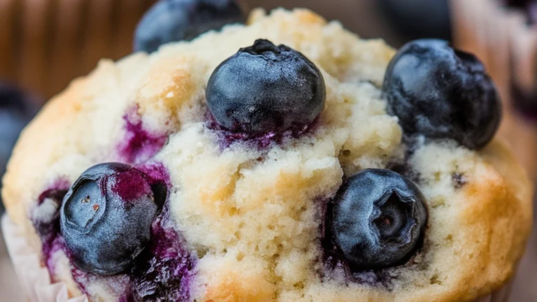 Cottage Cheese Blueberry Power Muffins - Featured