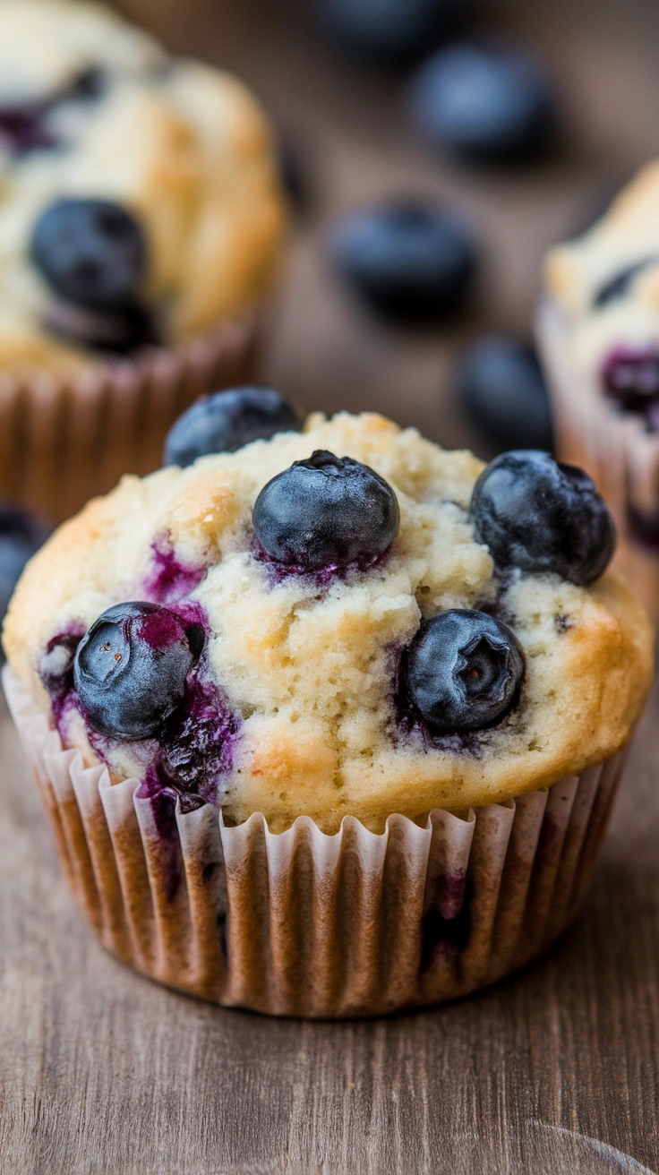 Cottage Cheese Blueberry Power Muffins