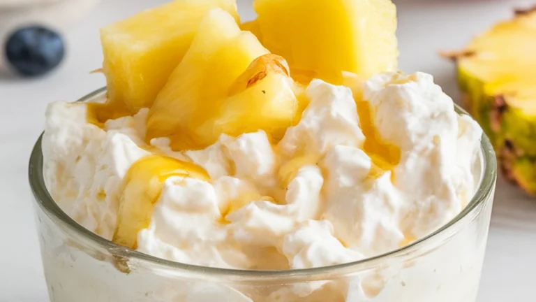 Cottage Cheese Bowl with Pineapple Chunks - Featured
