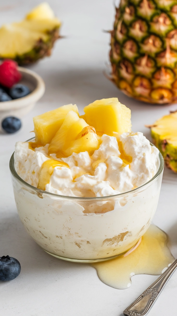 Cottage Cheese Bowl with Pineapple Chunks