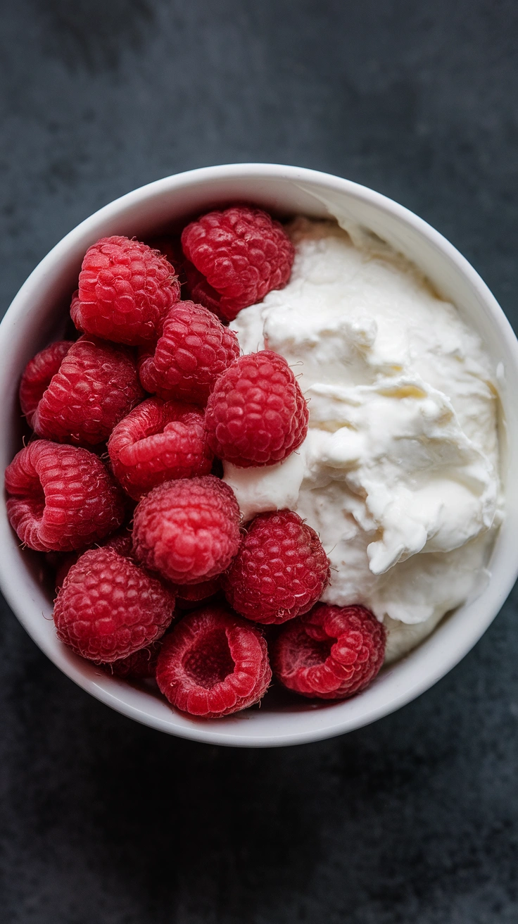 Cottage Cheese with Raspberries