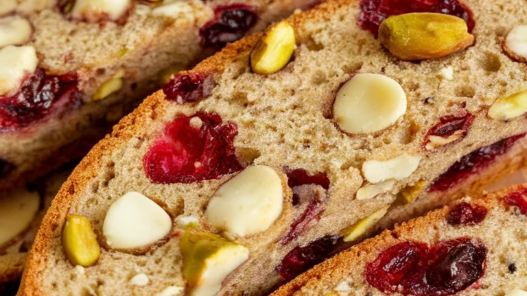 Cranberry Pistachio White Chocolate Biscotti - Featured