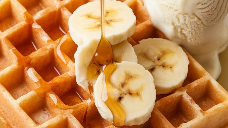 Crispy Banana Oat Waffles - Featured