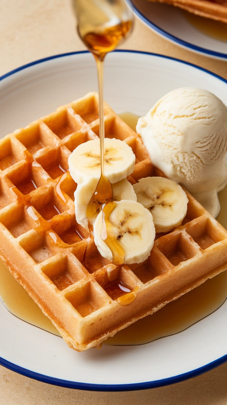 Crispy Banana Oat Waffles