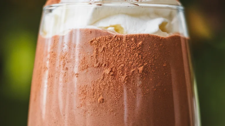 Dark Chocolate Cacao Banana Smoothie - Featured