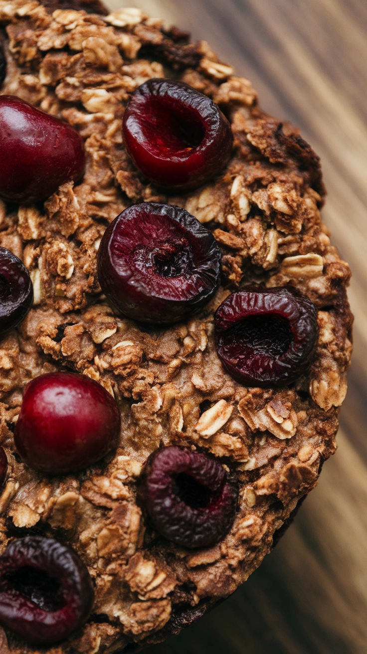 Dark Chocolate Cherry Baked Oatmeal