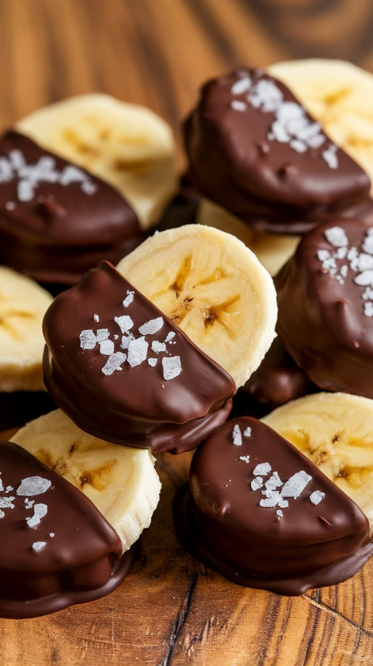 Dark Chocolate Dipped Banana Coins