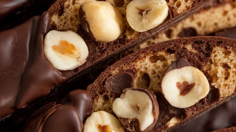 Dark Chocolate Hazelnut Biscotti - Featured