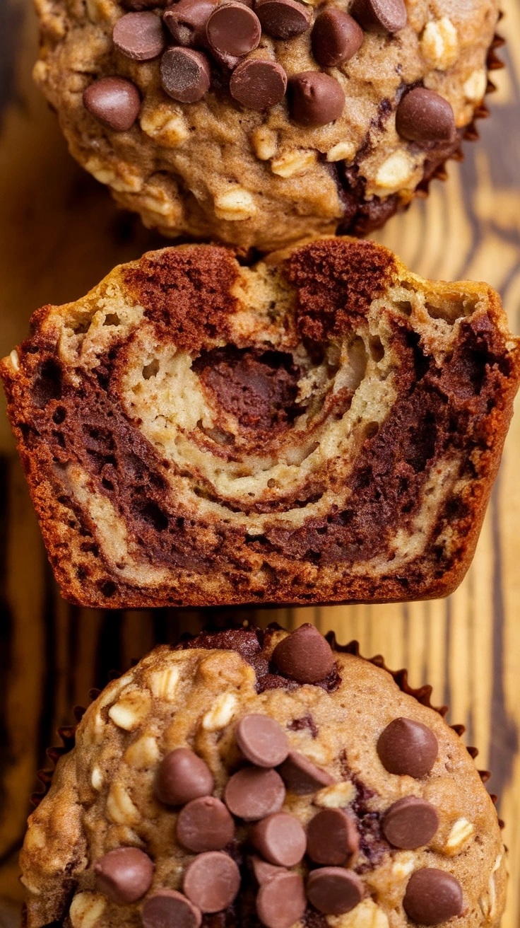 Double Chocolate Banana Oat Muffins