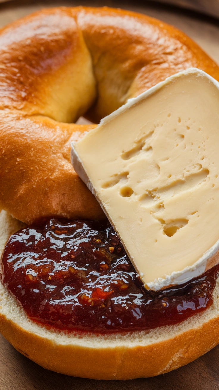 Fig Jam and Brie Bagel