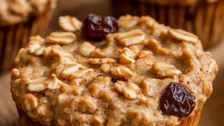 Flourless Peanut Butter Oatmeal Muffins - Featured