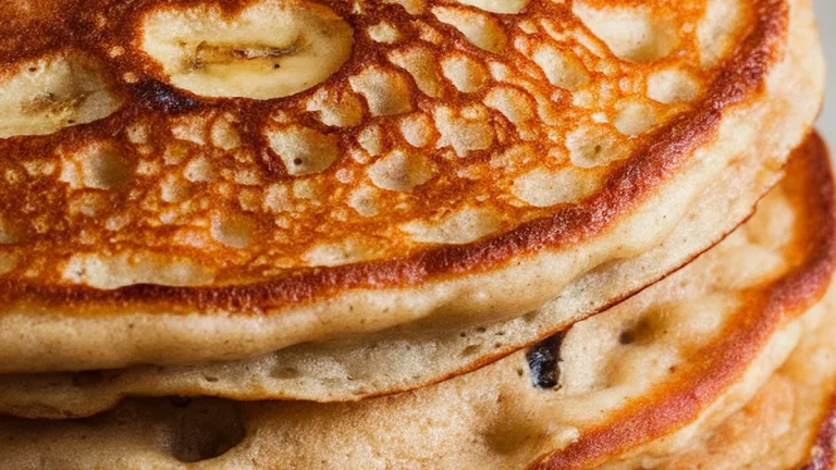 Fluffy Oat Flour Banana Pancakes - Featured