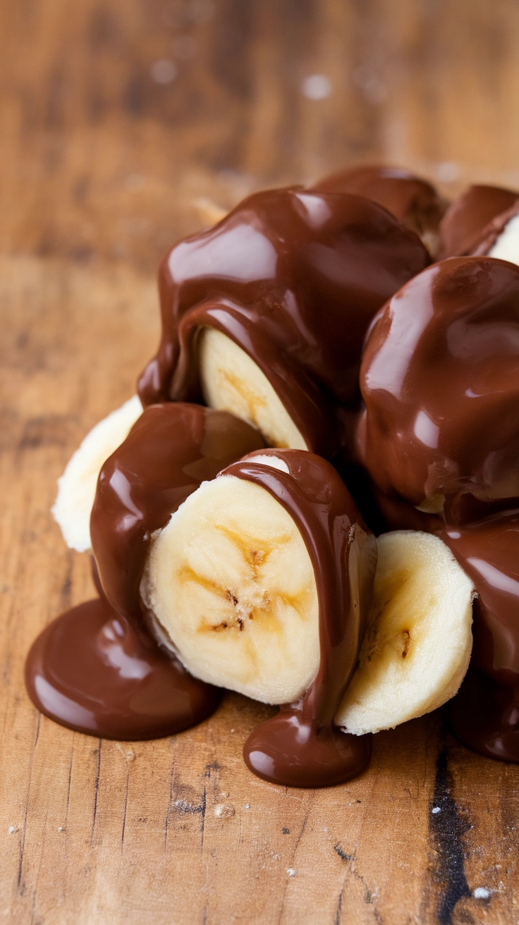 Frozen Chocolate Covered Banana Bites
