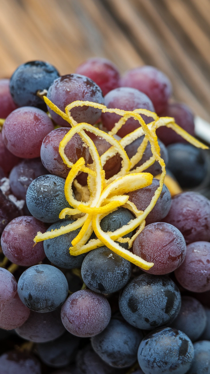Frozen Grapes with Lemon Zest