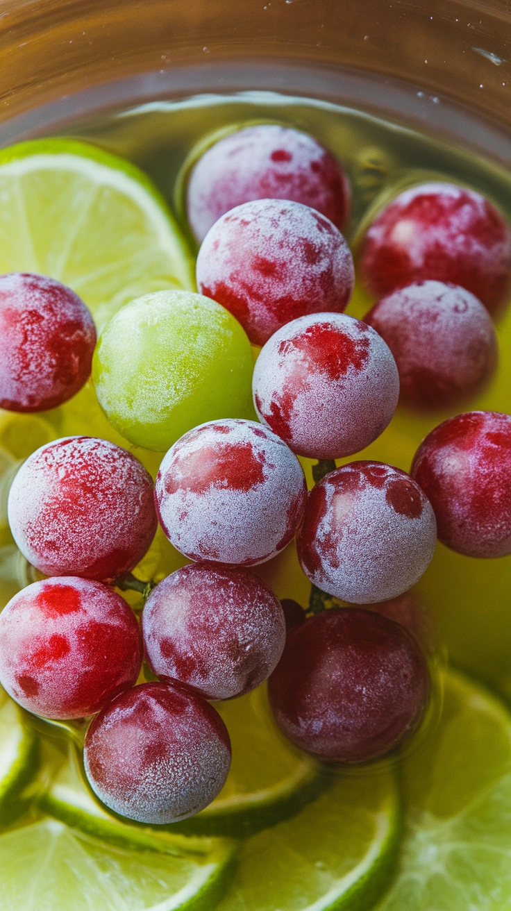 Frozen Grapes with Lime Juice