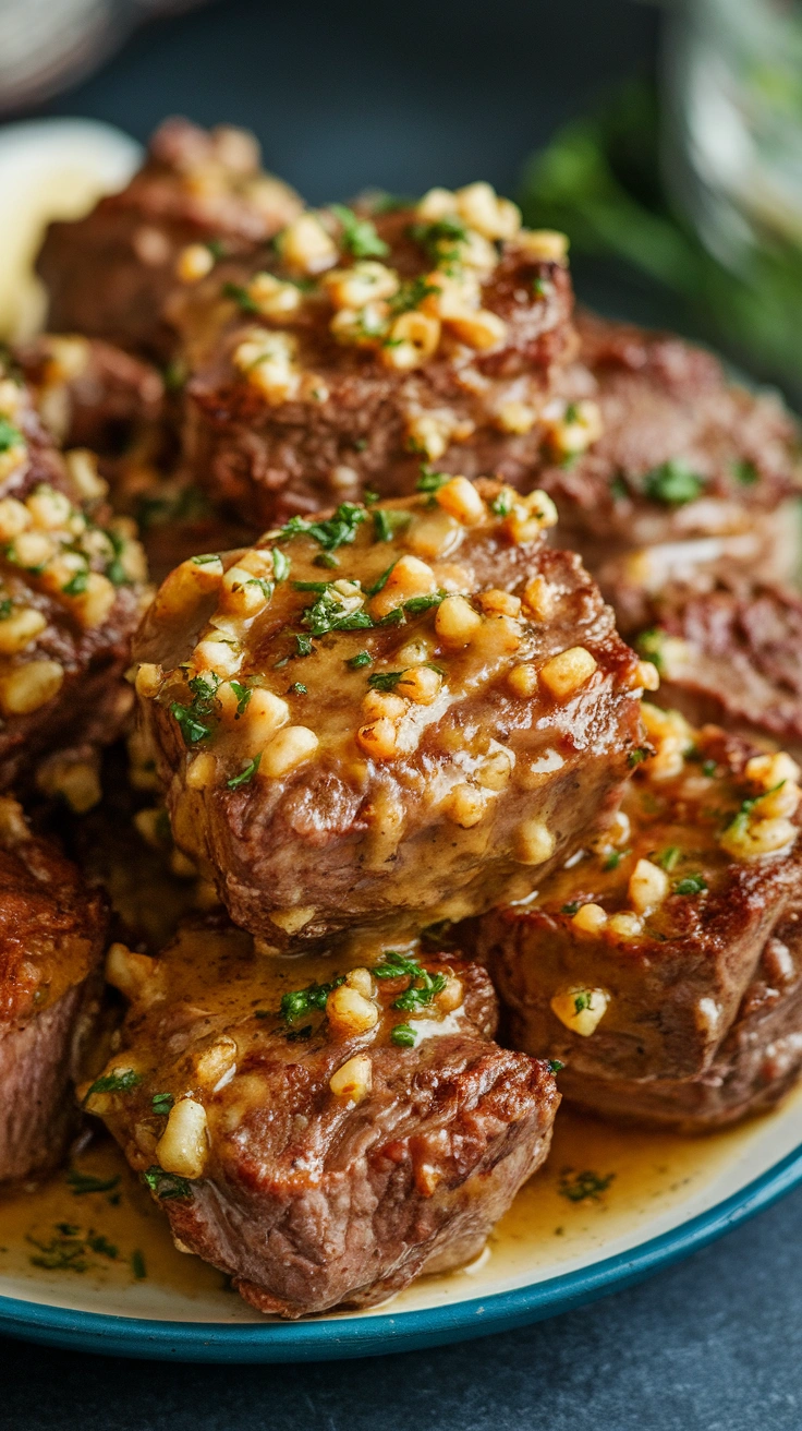 Garlic Butter Air Fryer Steak Bites