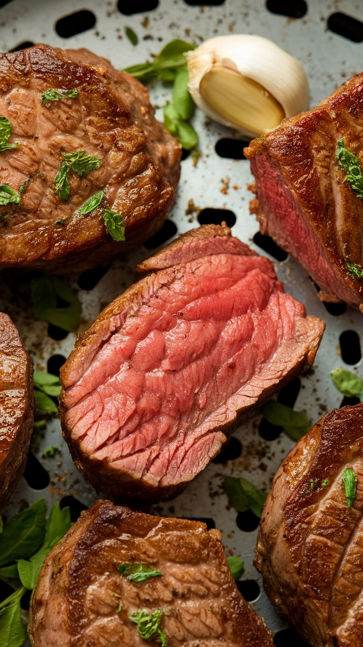 Garlic Herb Air Fryer Steak Bites