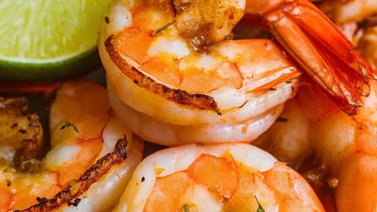 Garlic Lime Air Fryer Shrimp - Featured