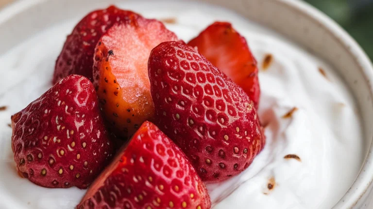 Greek Yogurt and Roasted Strawberry Bowl - Featured