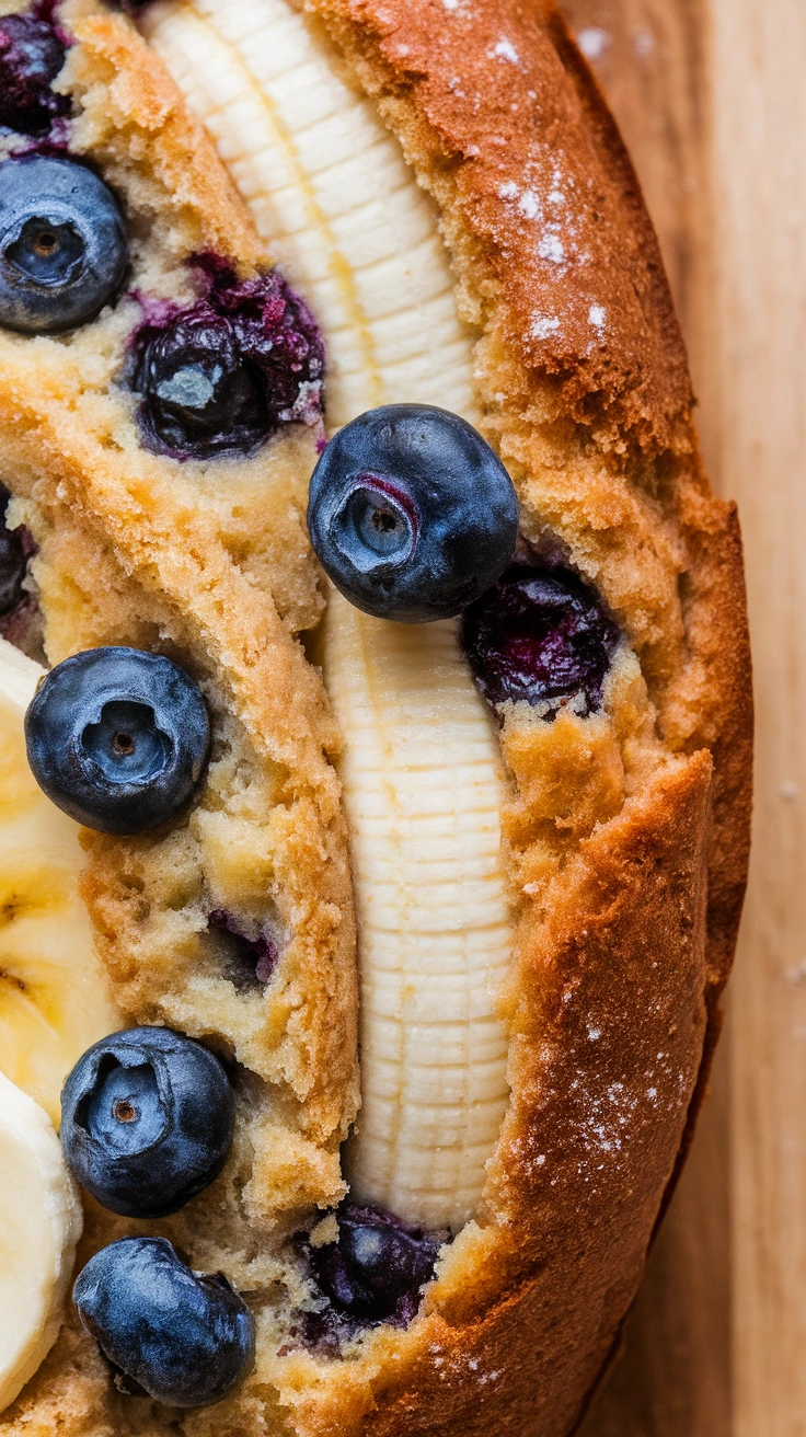 Greek Yogurt Blueberry Banana Bread