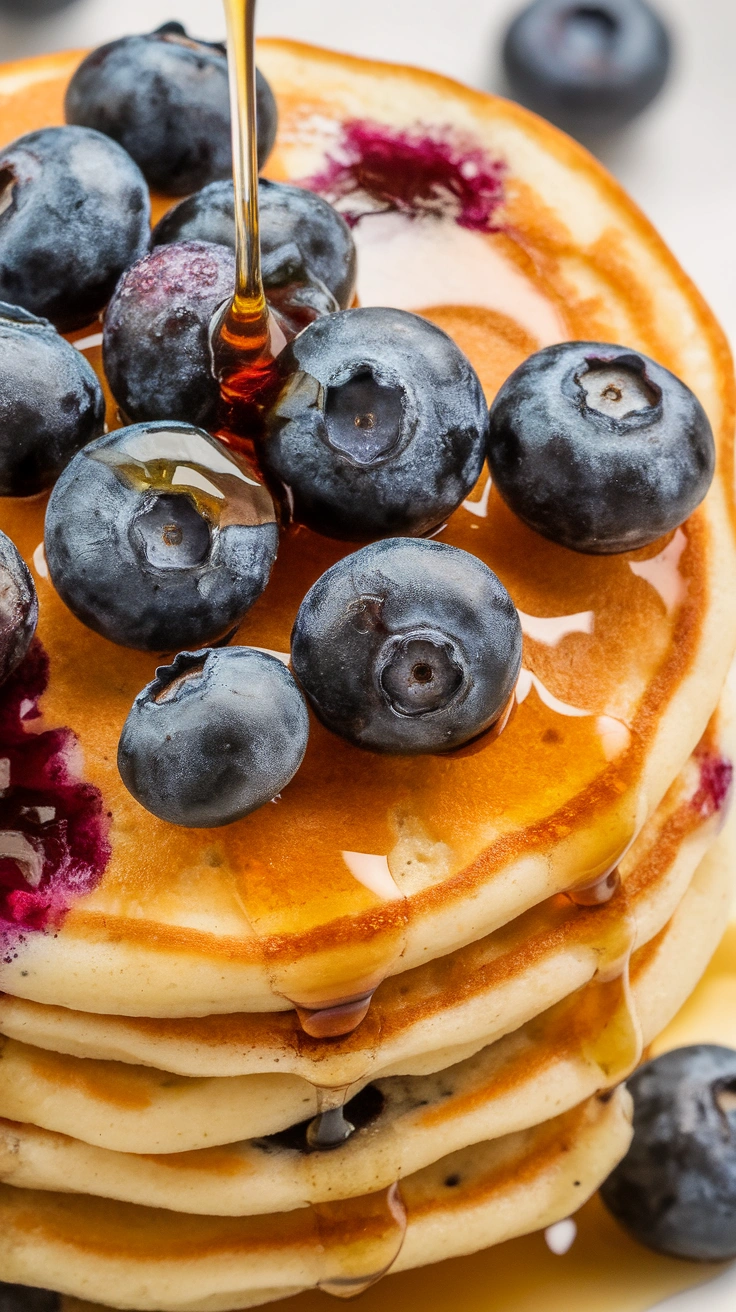 Greek Yogurt Blueberry Pancakes