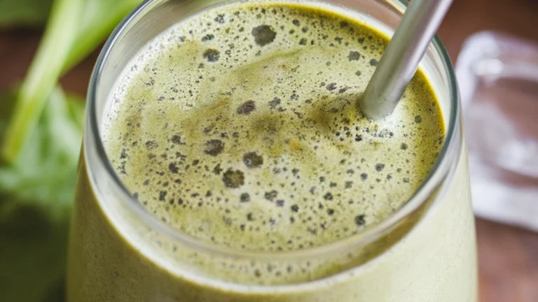Green Spinach and Banana Power Smoothie - Featured