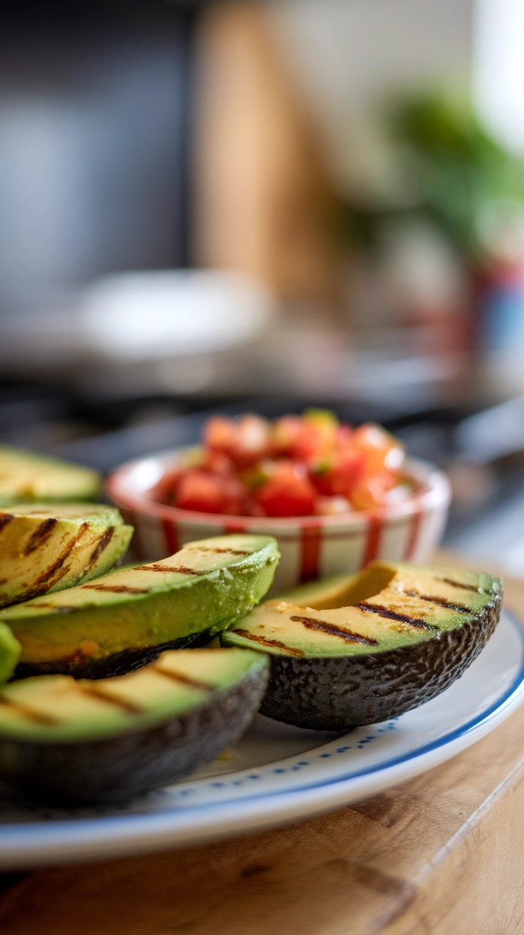 Grilled Avocados with Tomato Salsa
