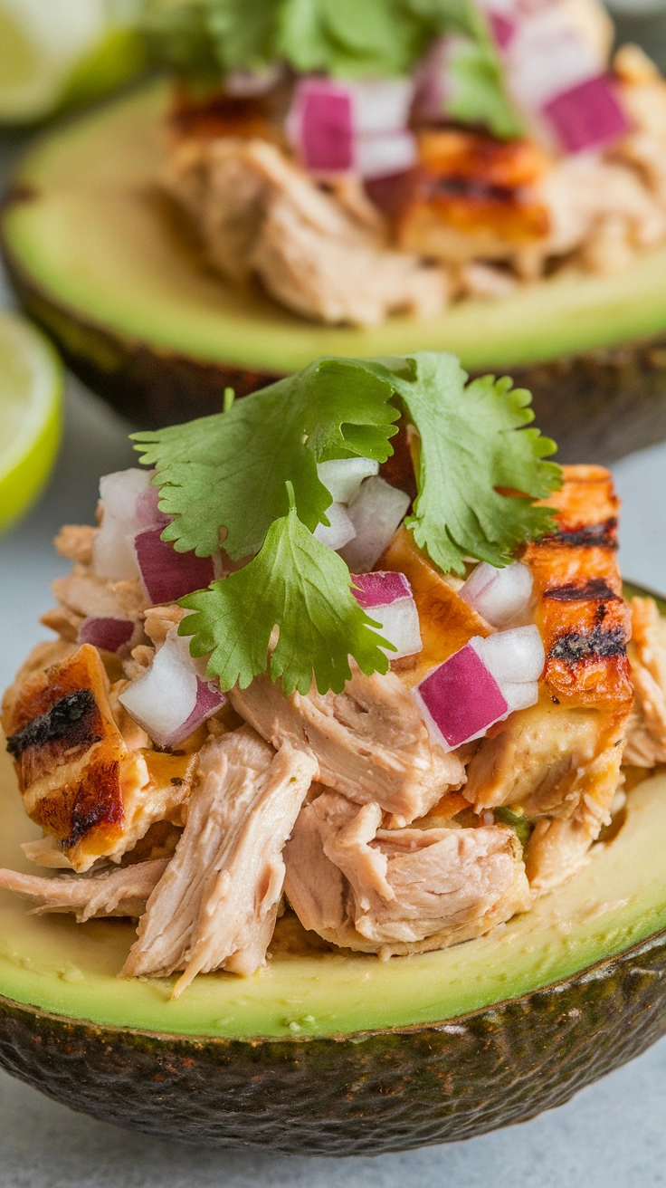 Grilled Chicken and Lime Stuffed Avocados
