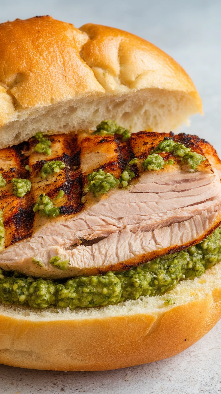 Grilled Chicken and Pesto Bagel