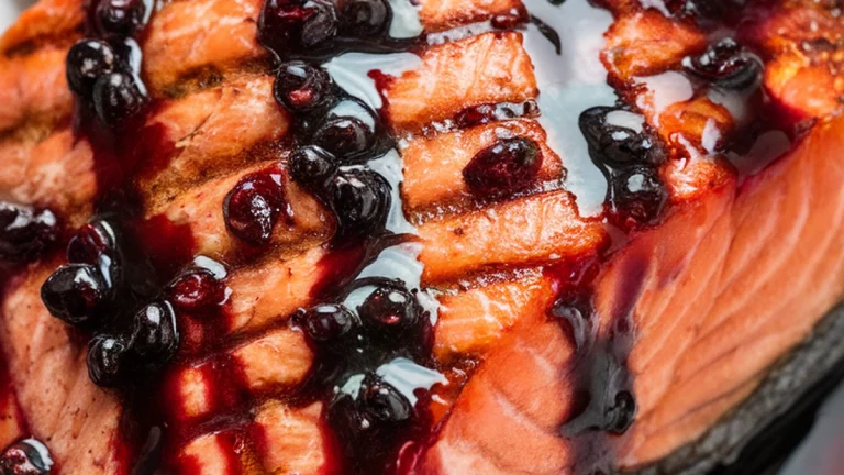 Grilled Salmon with Blackberry Balsamic Glaze - Featured