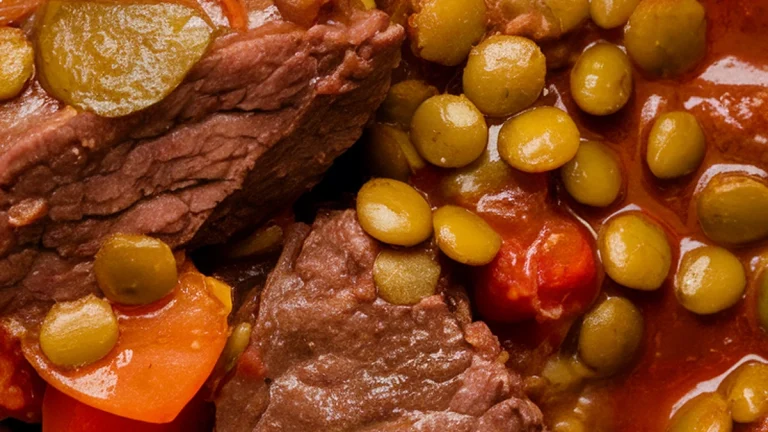 Hearty Beef and Green Lentil Stew - Featured