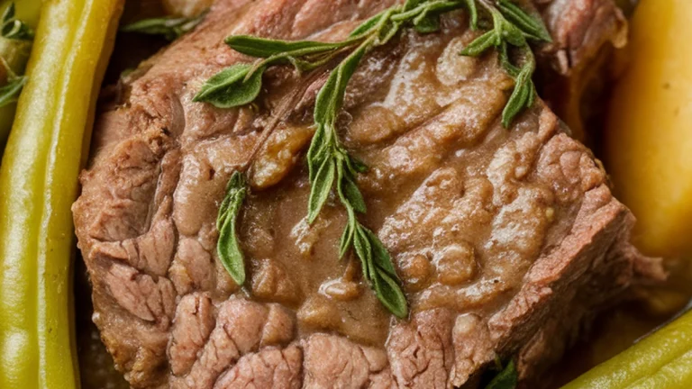 Herbed Beef Stew with Green Beans and Parsnips - Featured